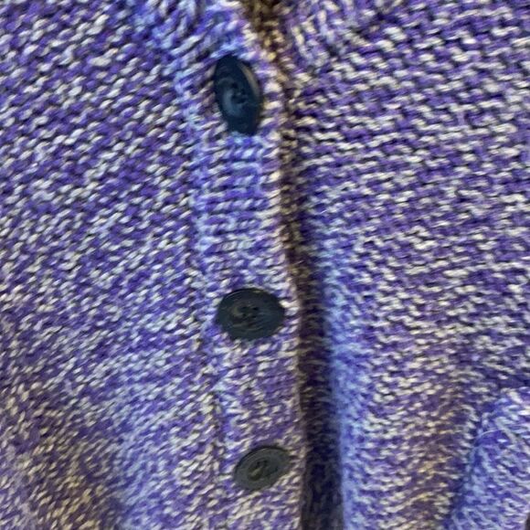 American Eagle wool blend sweater purple gray medium big buttons - Picture 3 of 6